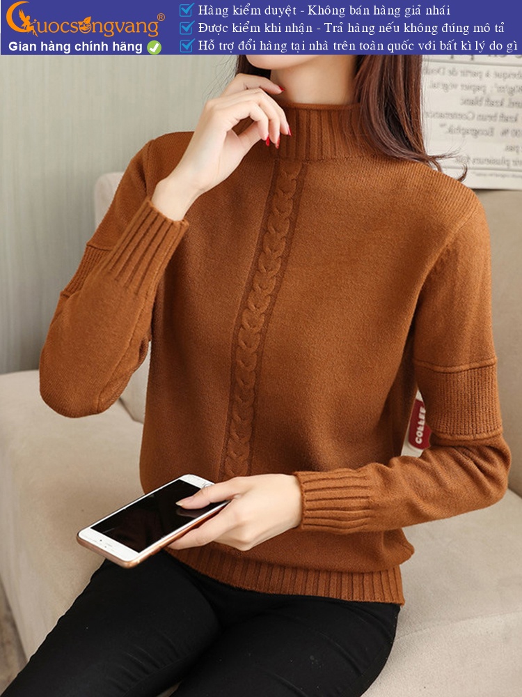 Áo len nữ lông cừu dài tay len gân GLA295