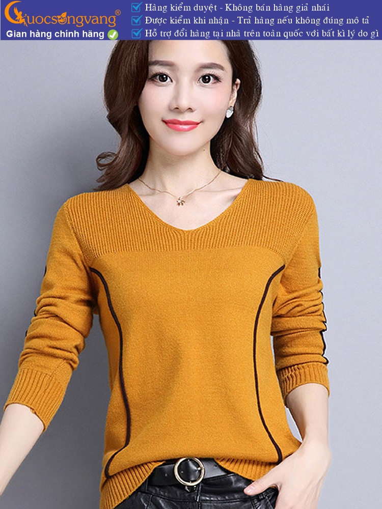 Áo len nữ kiểu dài tay cổ tim mã GLA291