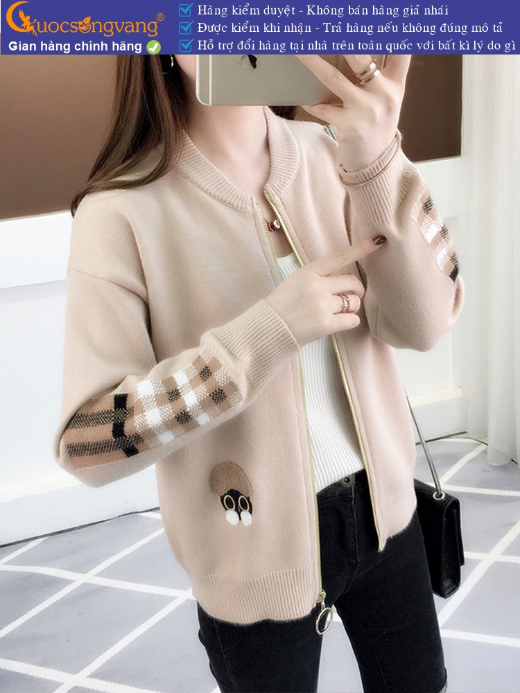 Áo khoác len nữ dài tay khóa kéo GLA250