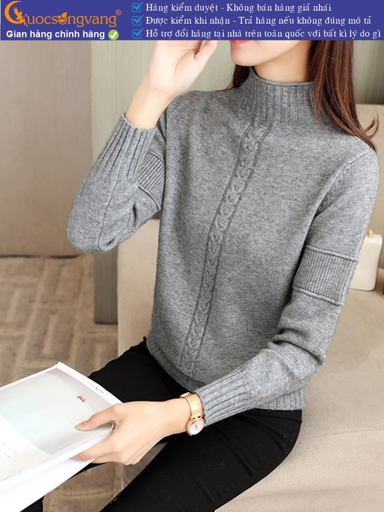 Áo len nữ lông cừu dài tay len gân GLA295