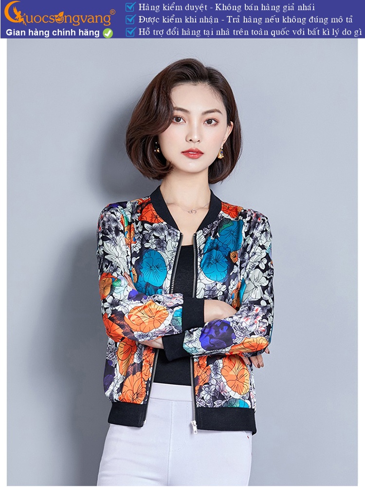 Áo khoác lụa nhẹ kiểu bomber GLA290