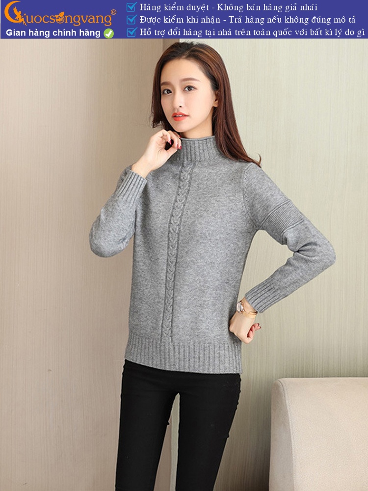 Áo len nữ lông cừu dài tay len gân GLA295