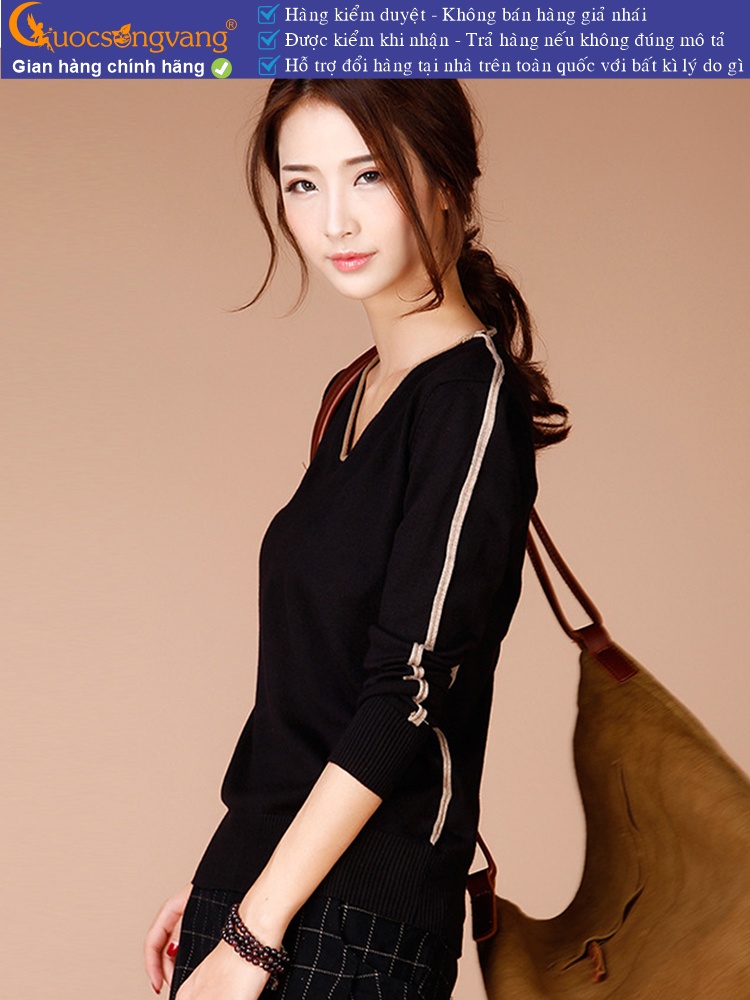Áo len nữ cổ tim dài tay GLA241