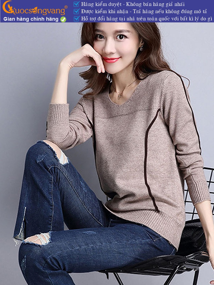 Áo len nữ kiểu dài tay cổ tim mã GLA291