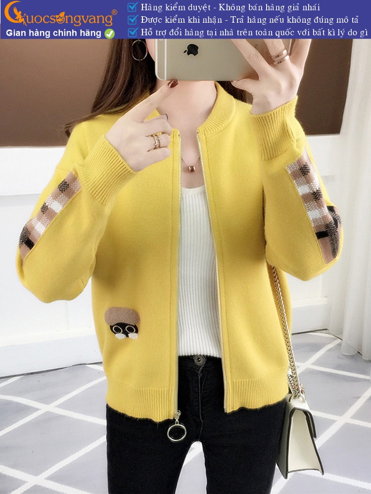Áo khoác len nữ dài tay khóa kéo GLA250