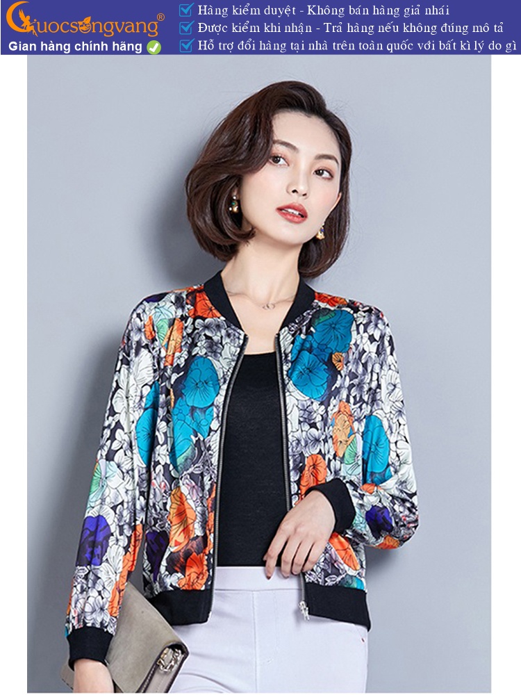 Áo khoác lụa nhẹ kiểu bomber GLA290