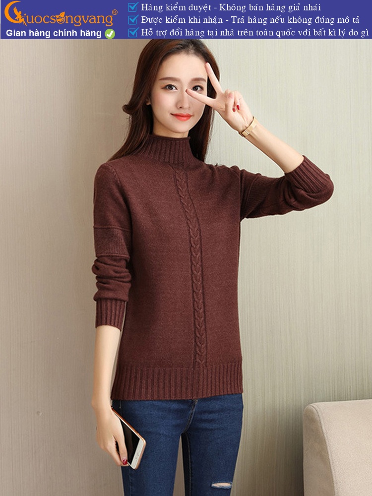 Áo len nữ lông cừu dài tay len gân GLA295