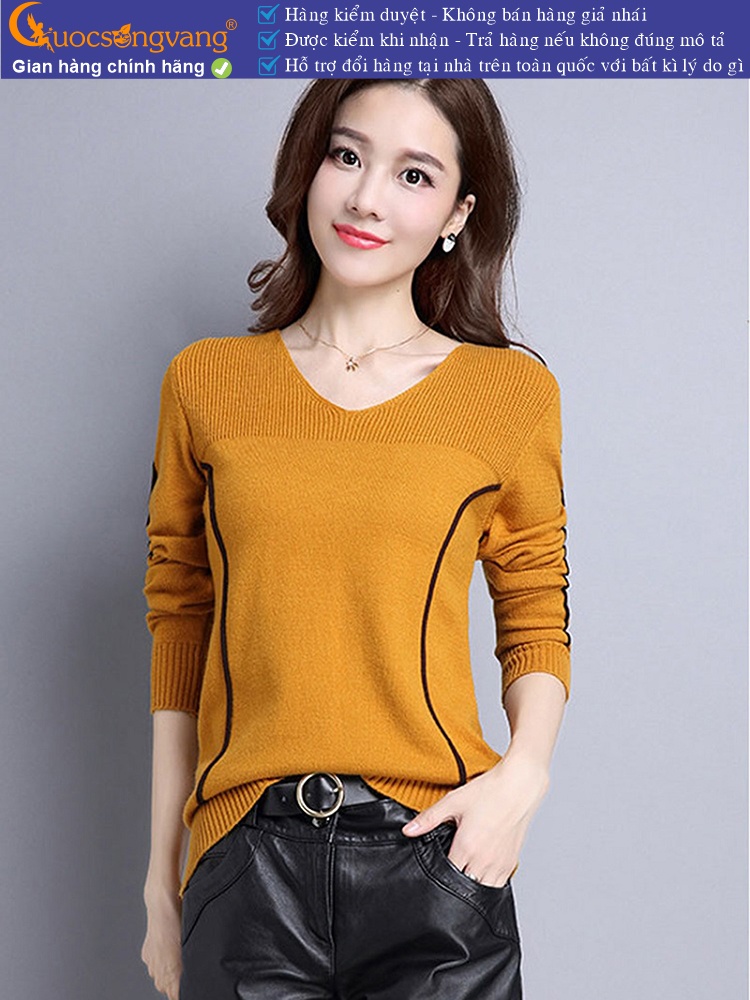 Áo len nữ kiểu dài tay cổ tim mã GLA291