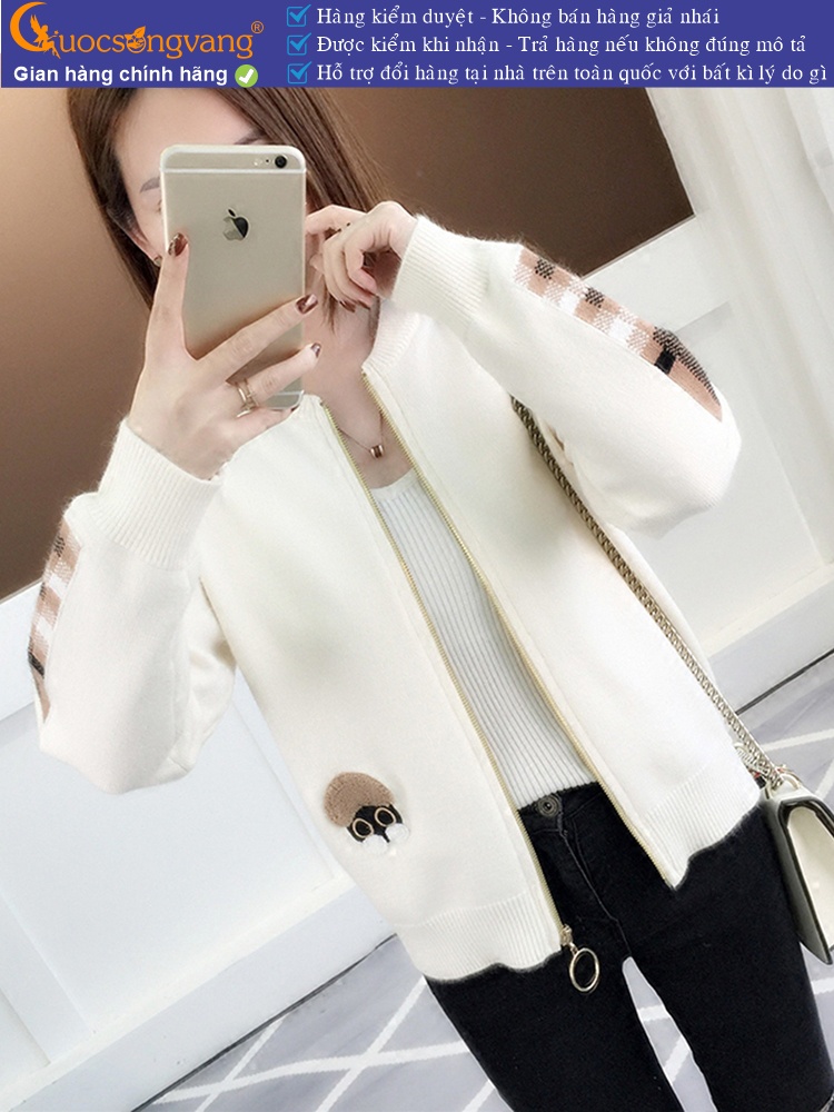 Áo khoác len nữ dài tay khóa kéo GLA250