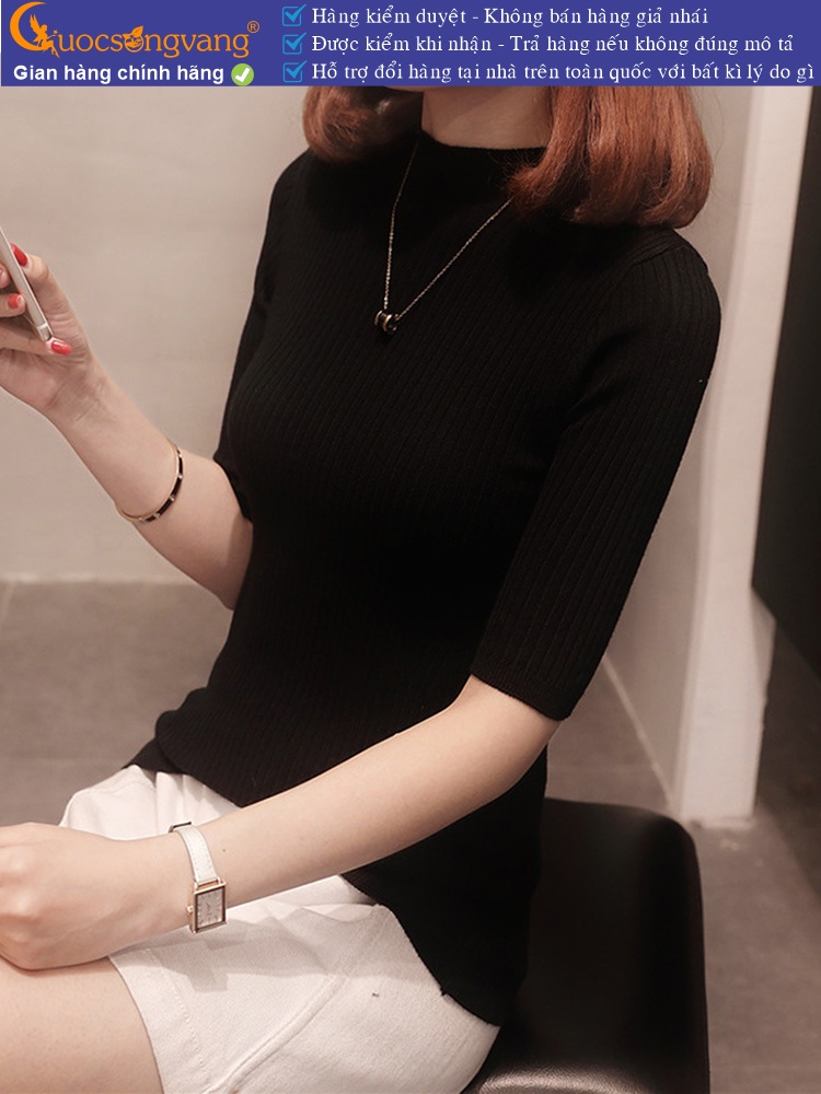 Áo len nữ tay lỡ dáng ôm len gân dọc GLA254