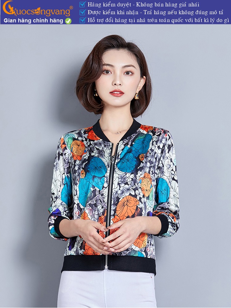 Áo khoác lụa nhẹ kiểu bomber GLA290