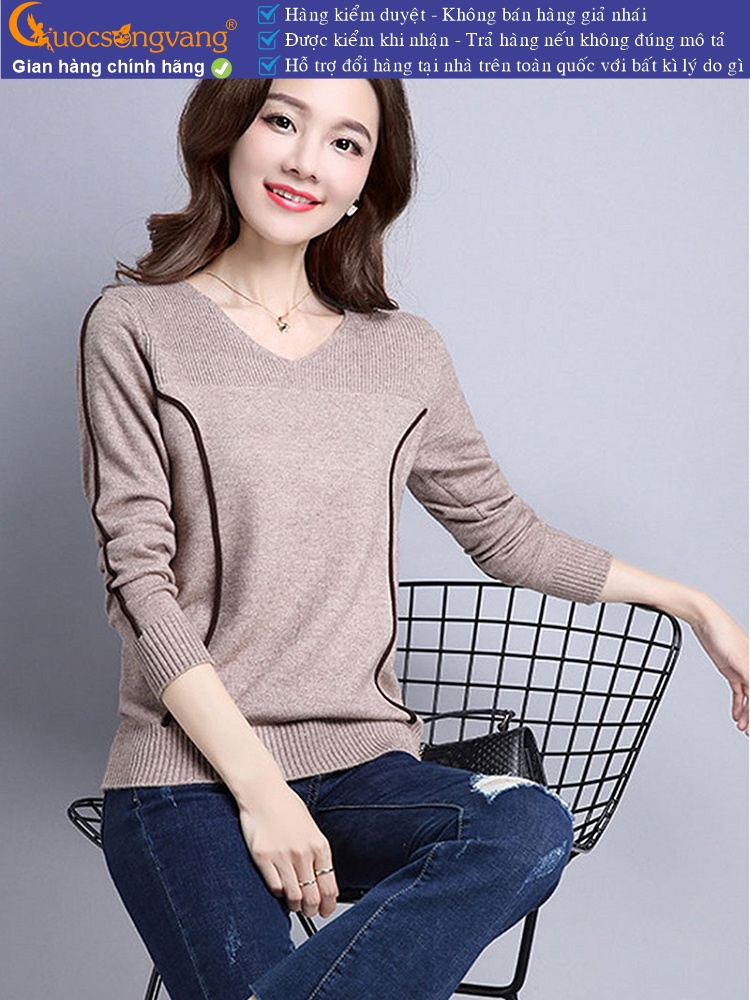 Áo len nữ kiểu dài tay cổ tim mã GLA291