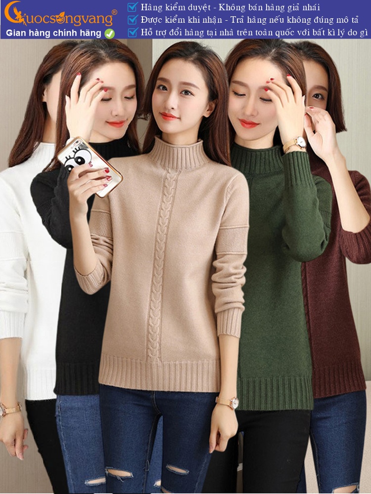 Áo len nữ lông cừu dài tay len gân GLA295