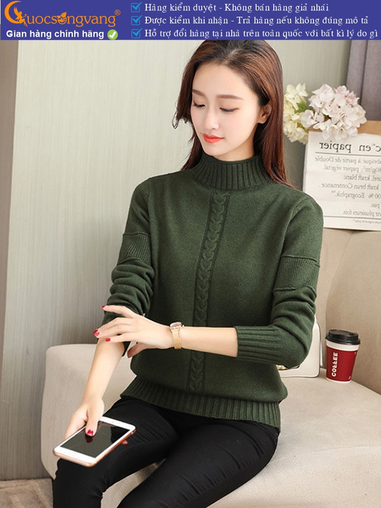 Áo len nữ lông cừu dài tay len gân GLA295