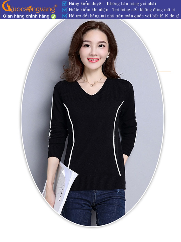 Áo len nữ kiểu dài tay cổ tim mã GLA291