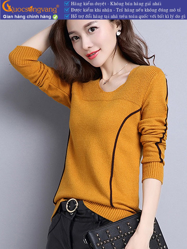 Áo len nữ kiểu dài tay cổ tim mã GLA291