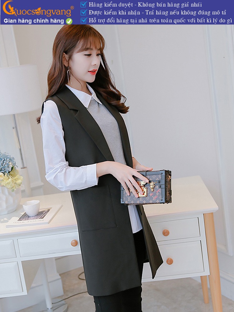 Áo khoác nữ sát nách dáng dài GLA215