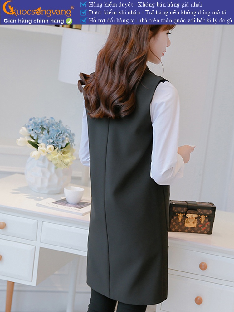 Áo khoác nữ sát nách dáng dài GLA215