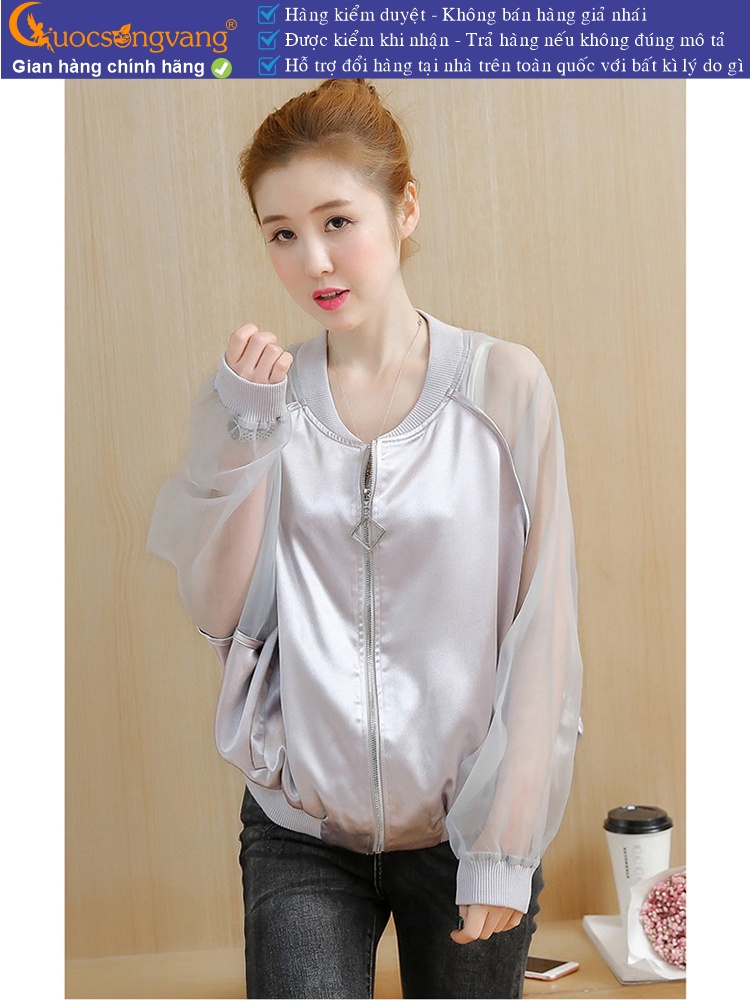 Áo khoác nữ tay lưới trong suốt GLA204
