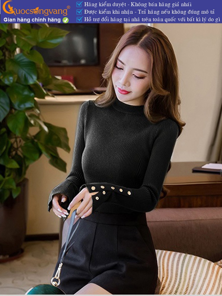 Áo len nữ dài tay ống nút GLA151