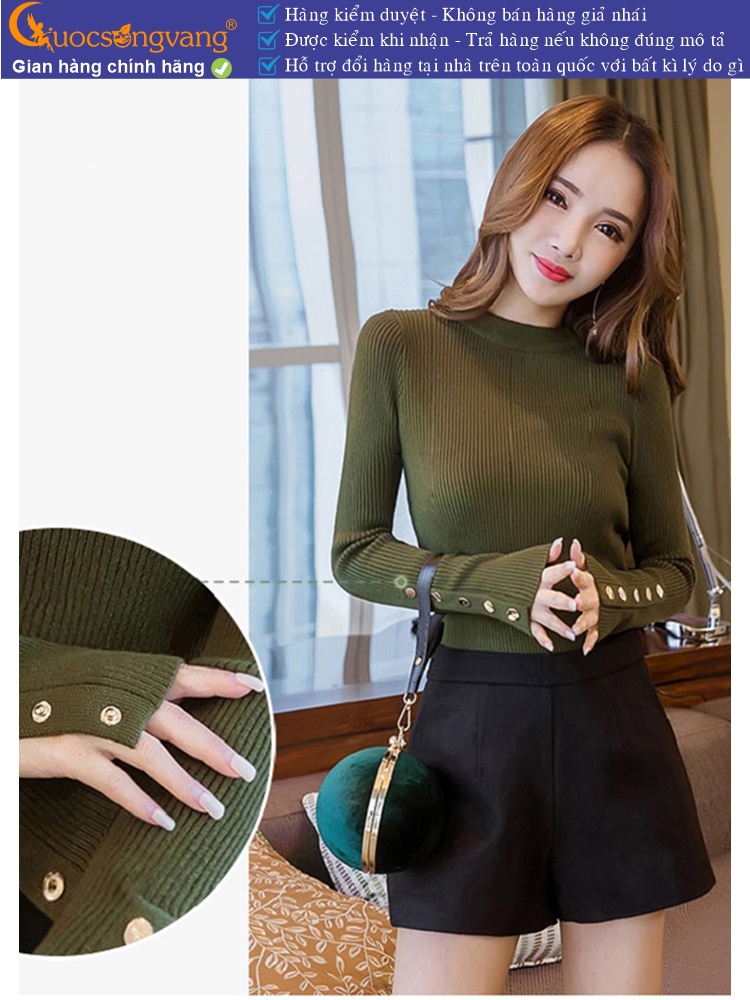 Áo len nữ dài tay ống nút GLA151