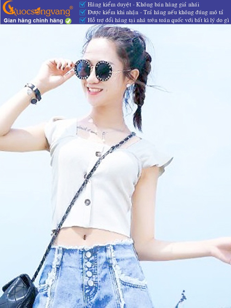 Áo ba lỗ nữ dệt kim crop top mùa hè GLA271