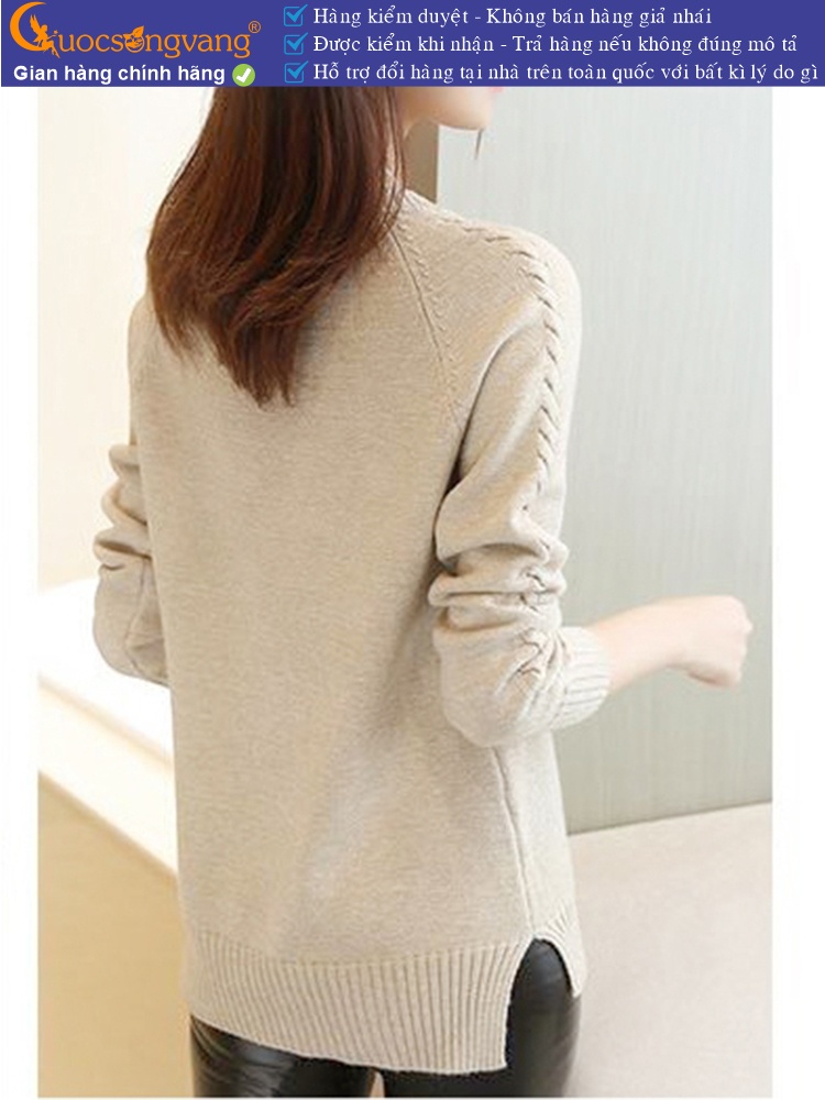 Áo len nữ dài tay cổ tròn chải kỹ mã GLA284