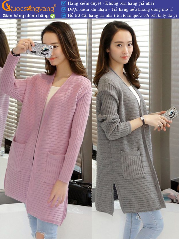 Áo khoác len nữ gân ngang dài tay GLA063
