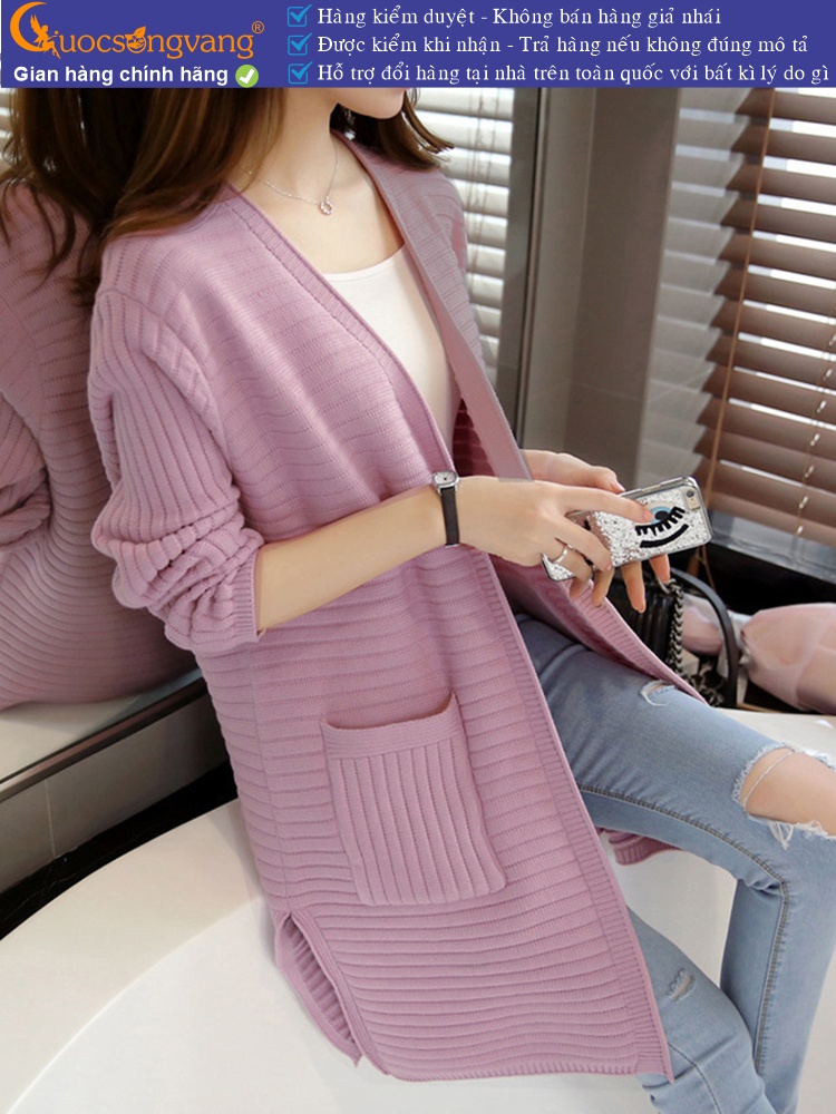 Áo khoác len nữ gân ngang dài tay GLA063
