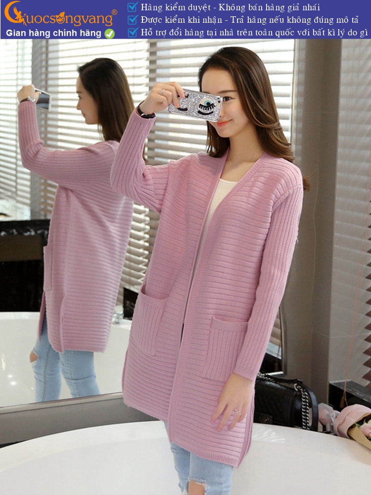 Áo khoác len nữ gân ngang dài tay GLA063