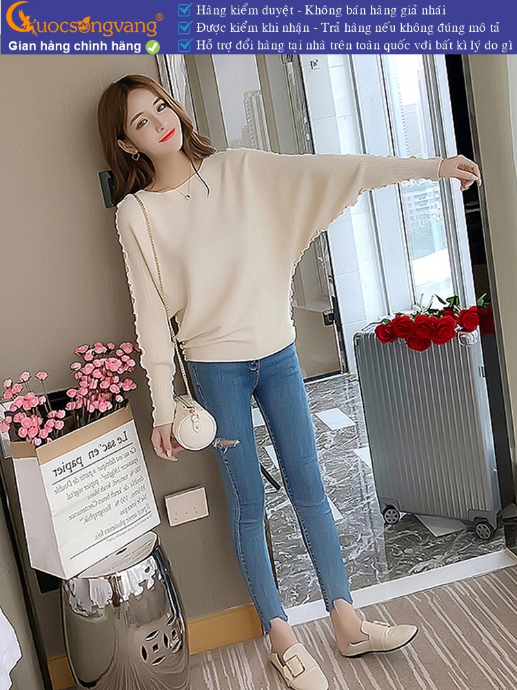 Áo len nữ cánh dơi cổ tròn GLA279