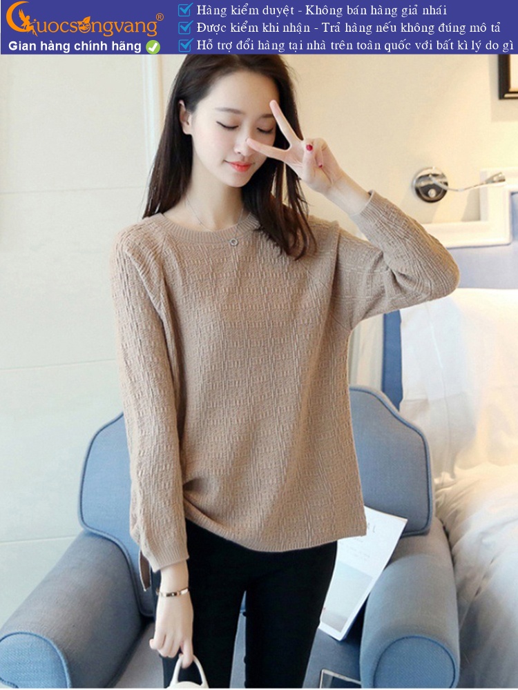 Áo len nữ nhẹ dài tay hông thắt dây GLA142