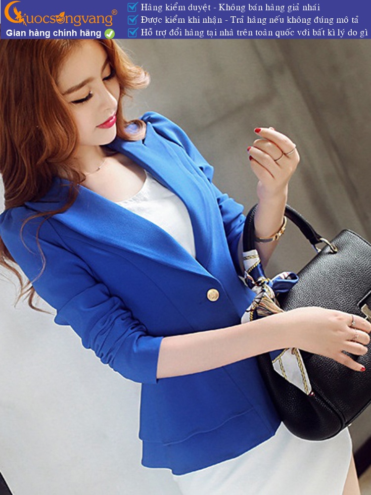 Áo vest nữ công sở kiểu peplum vai bồng GLA084