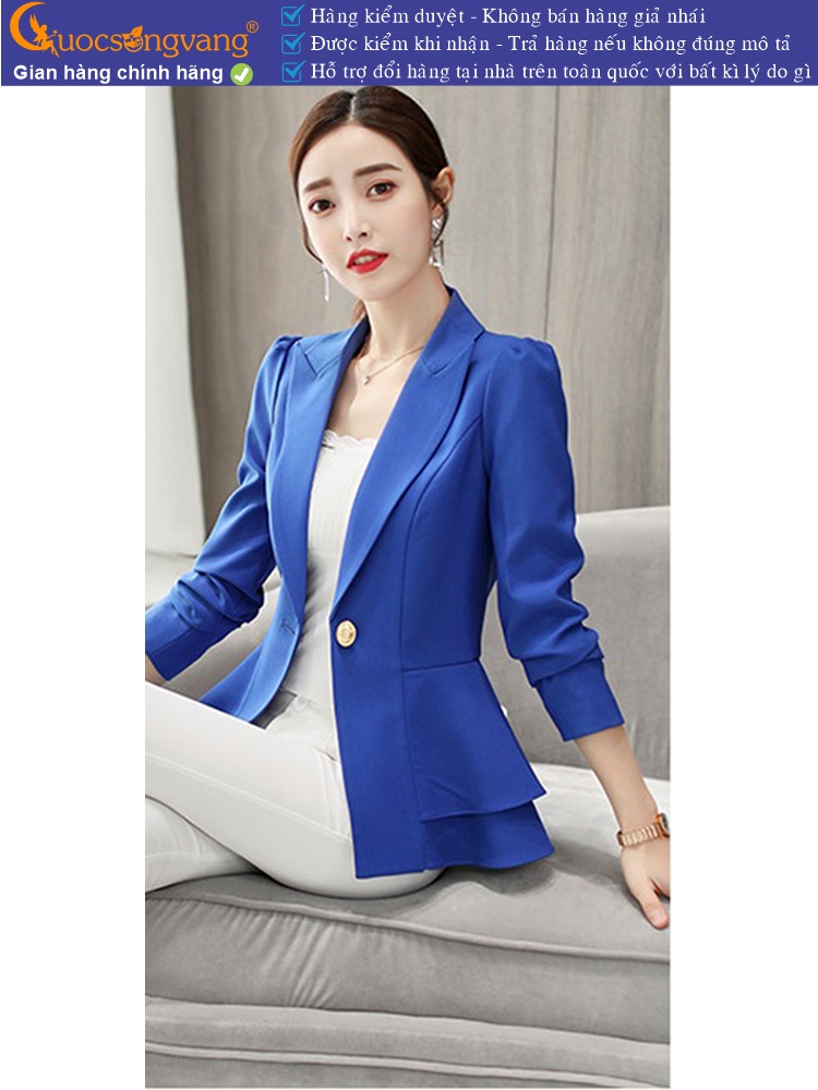 Áo vest nữ công sở kiểu peplum vai bồng GLA084