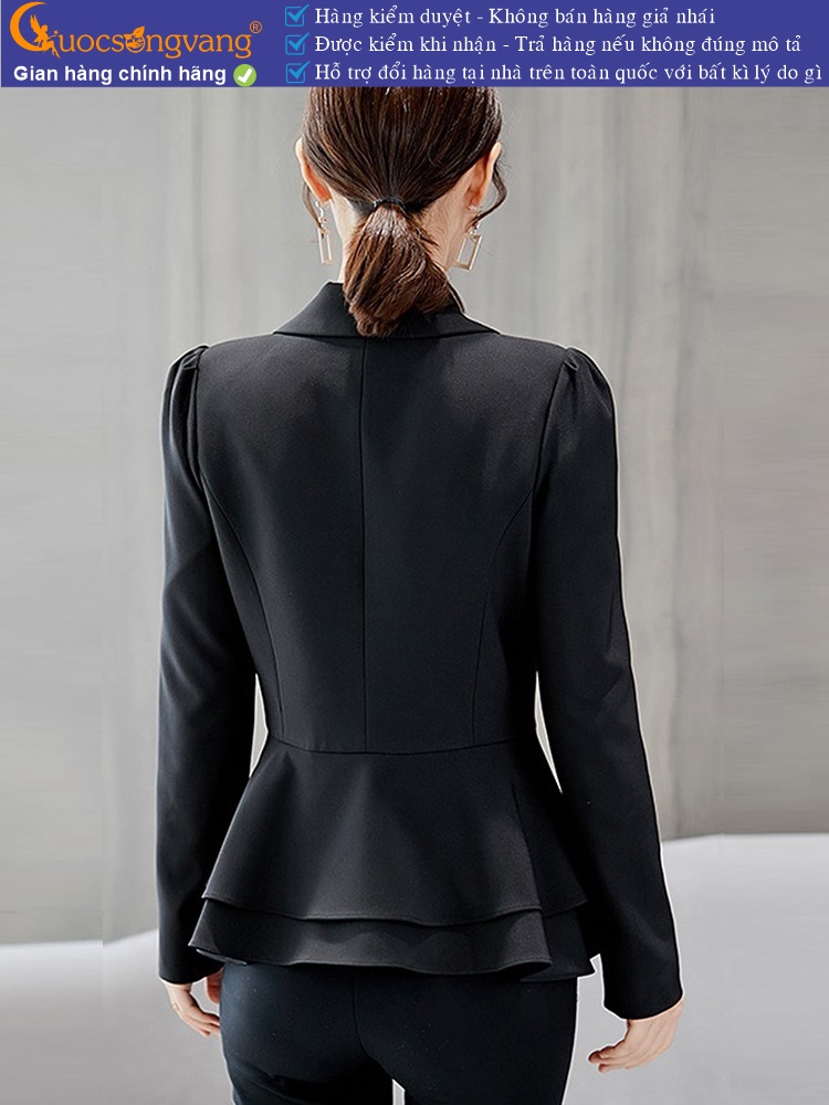 Áo vest nữ công sở kiểu peplum vai bồng GLA084