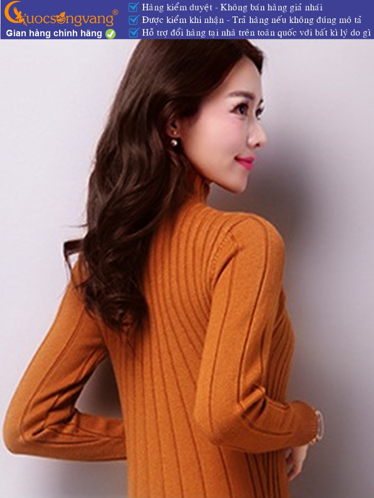 Váy đầm ôm len cổ cao dài tay GLV061
