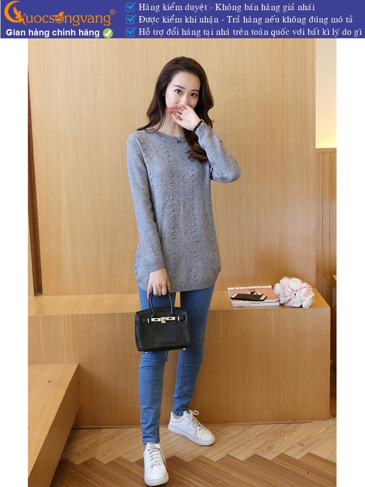 Áo len nữ vạt bầu dài tay GLA118