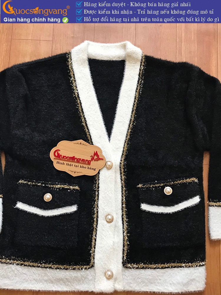 Áo khoác len cashmere sang trọng len mịn túi thật nút thật GLA330