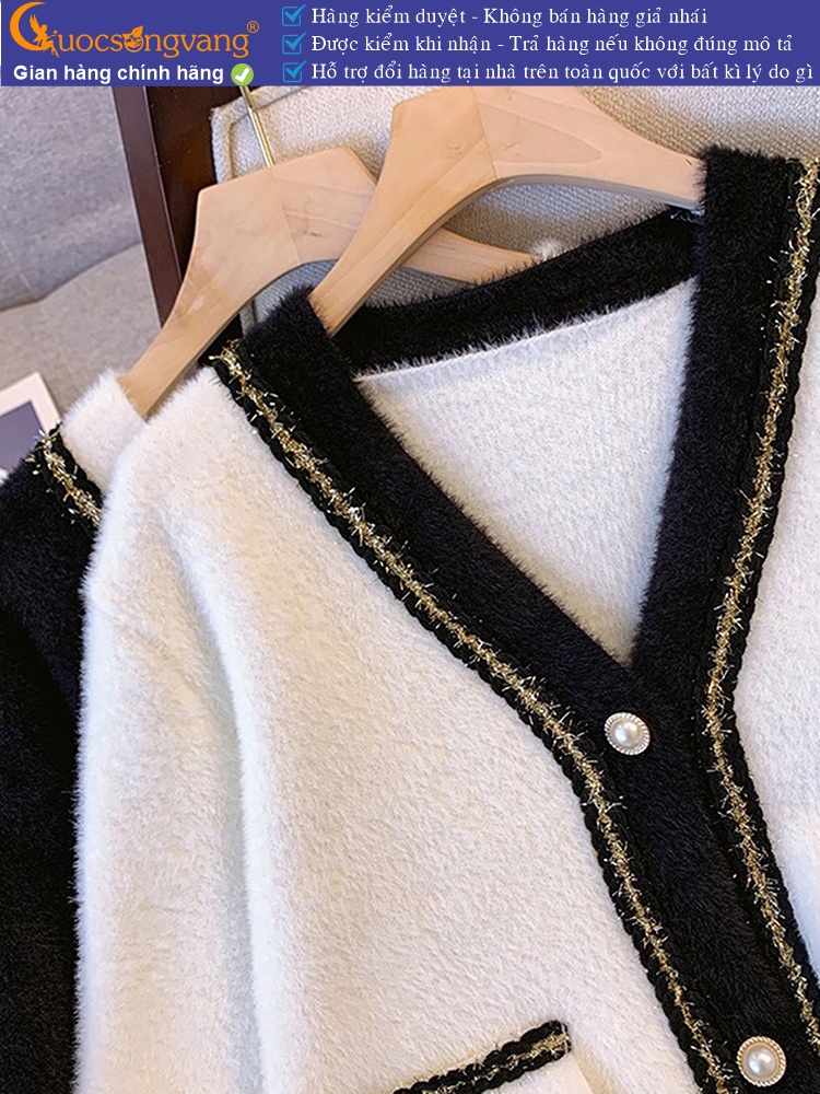 Áo khoác len cashmere sang trọng len mịn túi thật nút thật GLA330