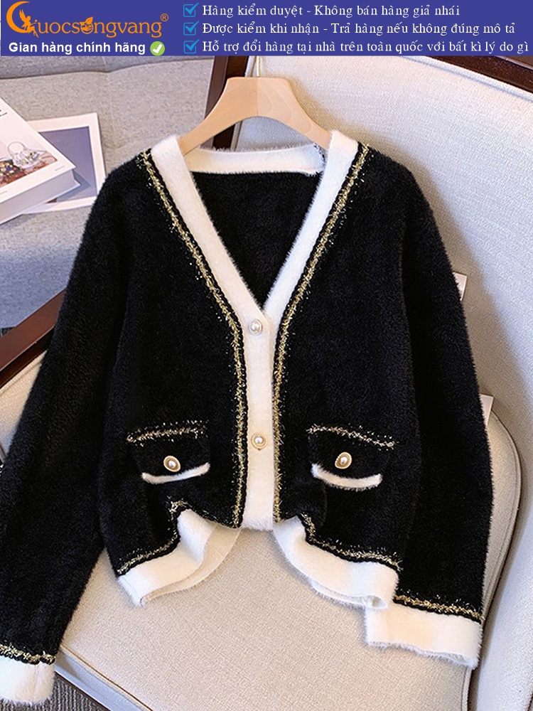 Áo khoác len cashmere sang trọng len mịn túi thật nút thật GLA330