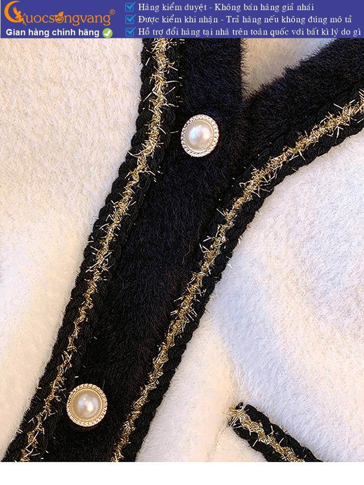 Áo khoác len cashmere sang trọng len mịn túi thật nút thật GLA330