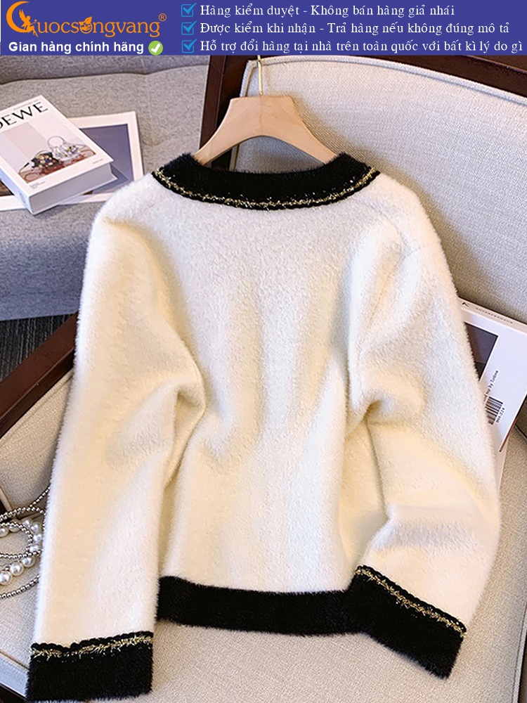 Áo khoác len cashmere sang trọng len mịn túi thật nút thật GLA330