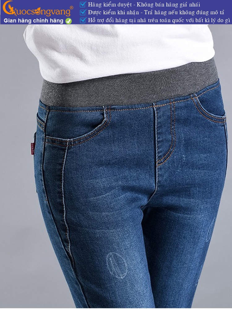 Quần jean lửng nữ lưng thun lưng cao GLQ028