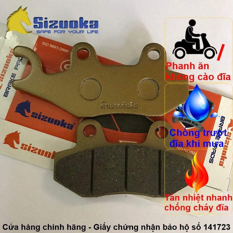 Má phanh đĩa Viva I II III R, Hayate, Nouvo I II III, Jupiter V, Jupiter Gravita, Smash, Shogun R 125, Axelo, Raider, Mio, Taurus PADNMK16 Sizuoka