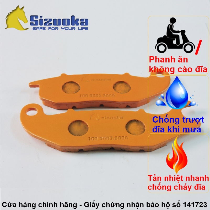 Má phanh đĩa chống trượt Click 110 trước, Airblade 2007-2010 PADSZK07 hiệu Sizuoka