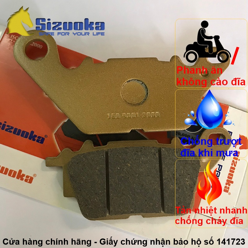 Má phanh đĩa chống trượt Exciter 150 bánh trước PADNMK04 hiệu Sizuoka