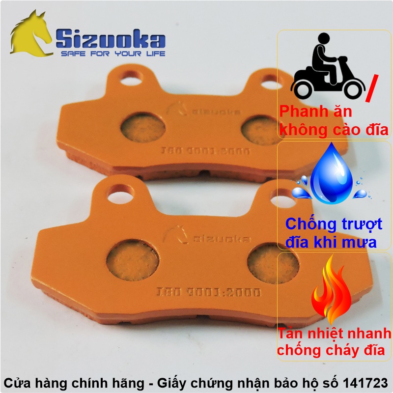 Má phanh đĩa chống trượt Wave Zx, Future I, Wave 110, Wave Alpha 2002, Lead 100, Jupiter 110, SCR 110 PADSZK03 hiệu Sizuoka