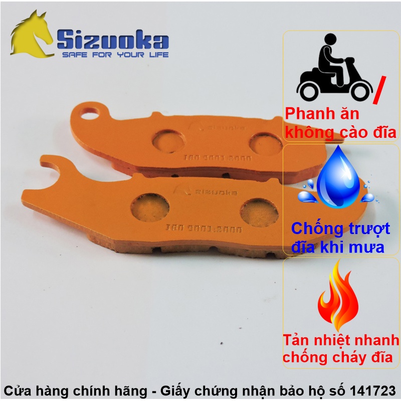 Má phanh đĩa chống trượt trước Future II, Future Neo, Wave RS, MSX, Wave RSX 100, Wave RS 100, Wave S 100, Wave 125 PADSZK02 hiệu Sizuoka