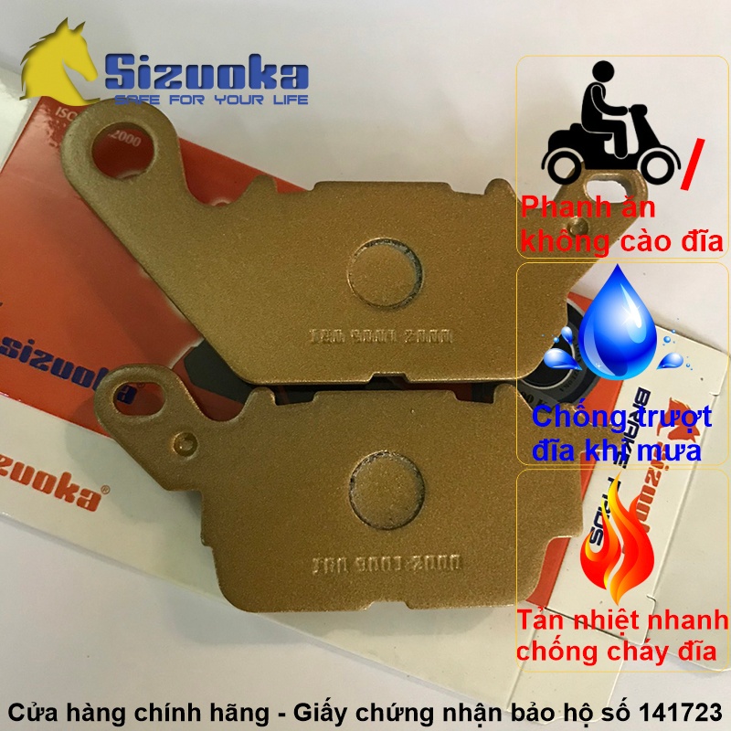 Má phanh đĩa chống trượt Exciter 150 bánh trước PADNMK04 hiệu Sizuoka