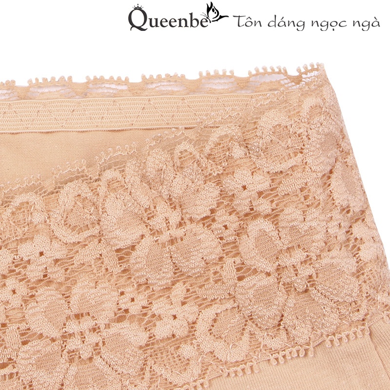 Quần lót cotton phối ren GLDL050 Queenbe lưng cao chống cuộn mềm mịn co giãn tốt